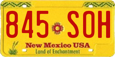 NM license plate 845SOH