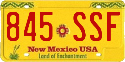 NM license plate 845SSF