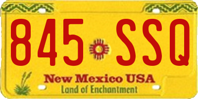 NM license plate 845SSQ