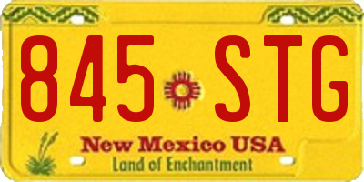 NM license plate 845STG