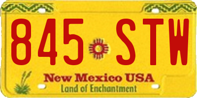 NM license plate 845STW