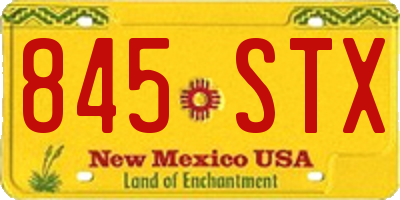 NM license plate 845STX