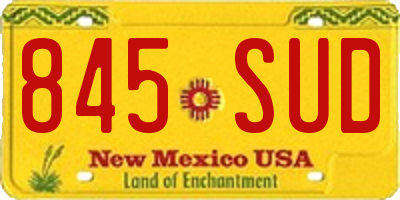 NM license plate 845SUD