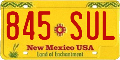 NM license plate 845SUL