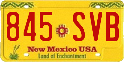 NM license plate 845SVB