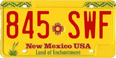 NM license plate 845SWF