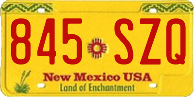 NM license plate 845SZQ