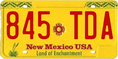 NM license plate 845TDA