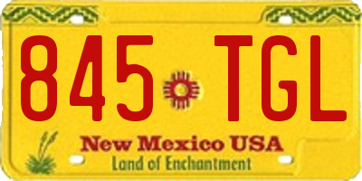 NM license plate 845TGL