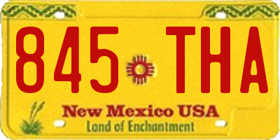 NM license plate 845THA