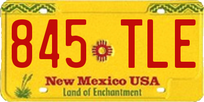 NM license plate 845TLE