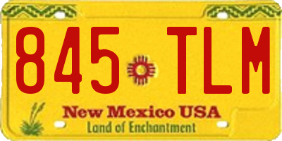 NM license plate 845TLM