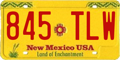 NM license plate 845TLW