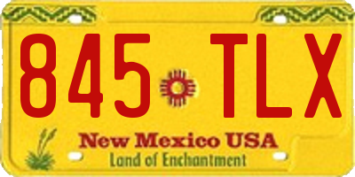 NM license plate 845TLX