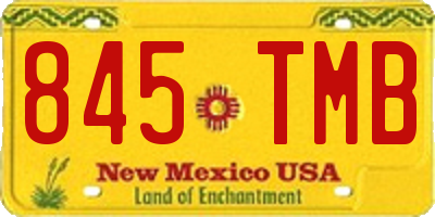 NM license plate 845TMB