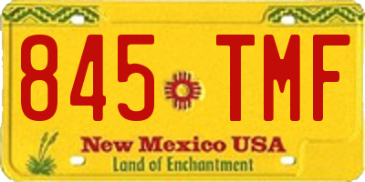 NM license plate 845TMF