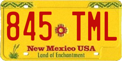 NM license plate 845TML