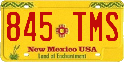 NM license plate 845TMS