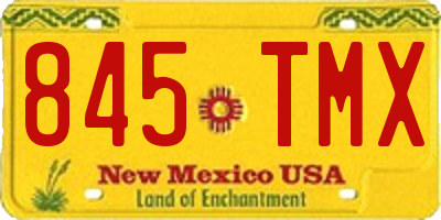 NM license plate 845TMX