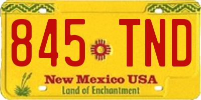 NM license plate 845TND