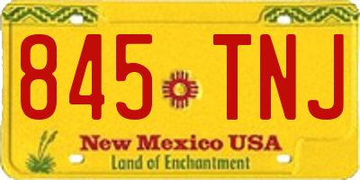 NM license plate 845TNJ