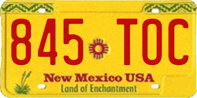 NM license plate 845TOC