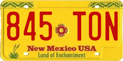 NM license plate 845TON