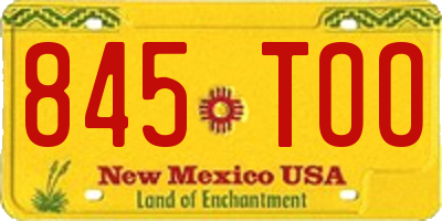 NM license plate 845TOO