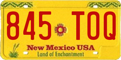 NM license plate 845TOQ
