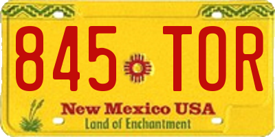 NM license plate 845TOR