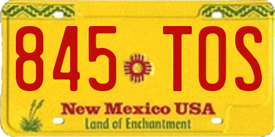 NM license plate 845TOS