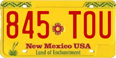NM license plate 845TOU