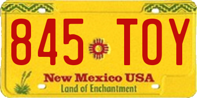NM license plate 845TOY