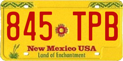 NM license plate 845TPB