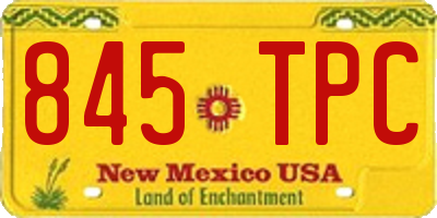 NM license plate 845TPC