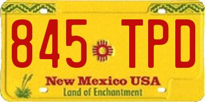 NM license plate 845TPD