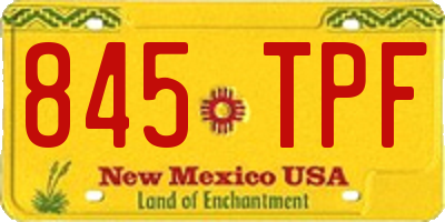 NM license plate 845TPF
