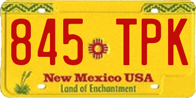 NM license plate 845TPK