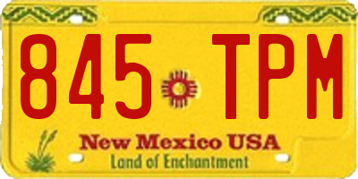 NM license plate 845TPM