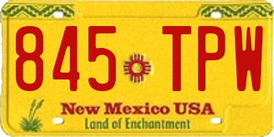 NM license plate 845TPW