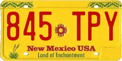 NM license plate 845TPY