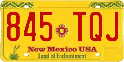 NM license plate 845TQJ