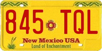 NM license plate 845TQL