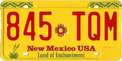 NM license plate 845TQM