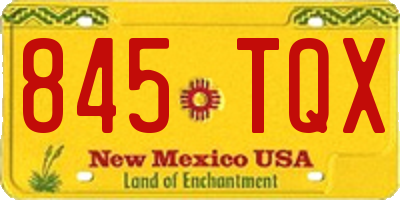 NM license plate 845TQX