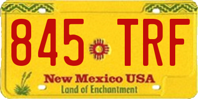 NM license plate 845TRF