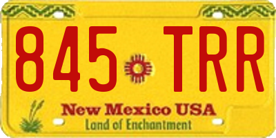 NM license plate 845TRR
