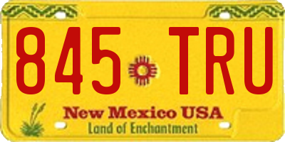 NM license plate 845TRU