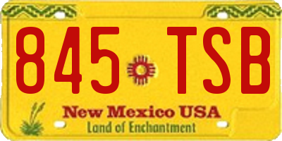 NM license plate 845TSB
