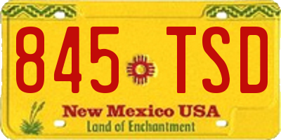 NM license plate 845TSD